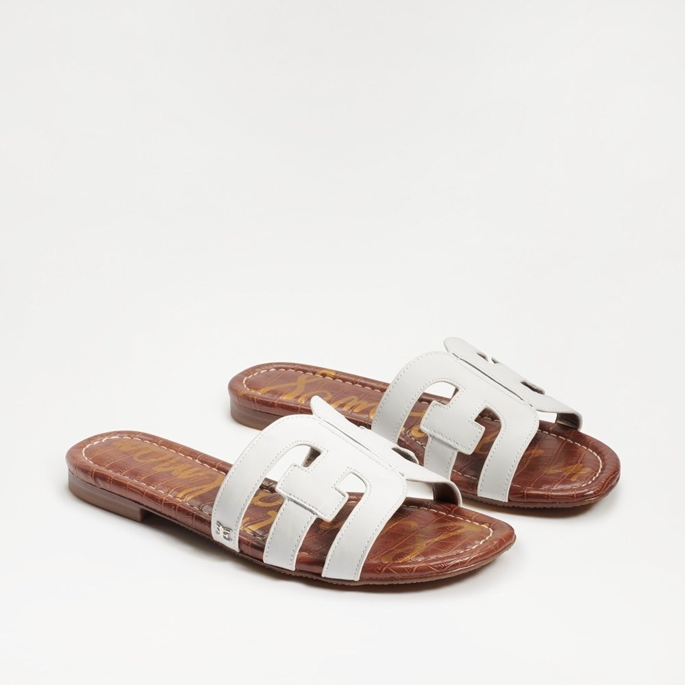 Sam Edelman Bay Slide Sandals Bright White Leather NWOT